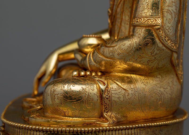 Sangay Shakya Thupa Gold Gilded Sculpture | Shakyamuni Buddha Statue