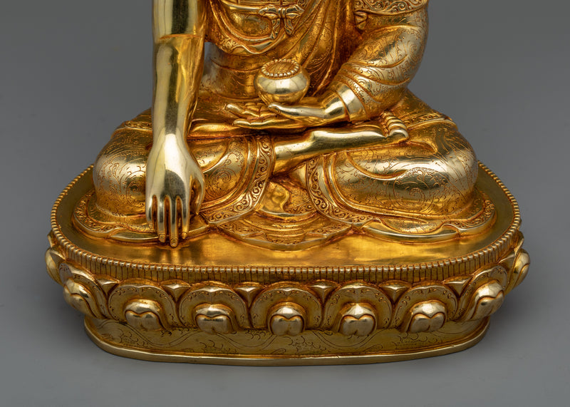 Sangay Shakya Thupa Gold Gilded Sculpture | Shakyamuni Buddha Statue