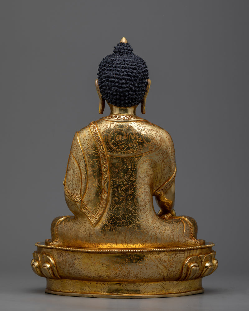 Sangay Shakya Thupa Gold Gilded Sculpture | Shakyamuni Buddha Statue