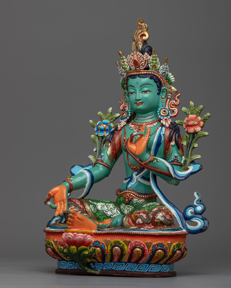 Discover the Graceful Presence of Green Tara Tibet Statue | Embrace Compassion and Serenity