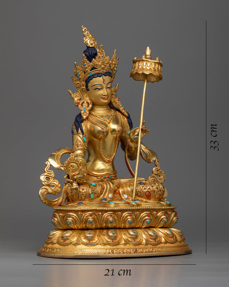 Sitatapatra Bhagavati Statue | Premium Quality 24k Gold Gilded Copper Statue