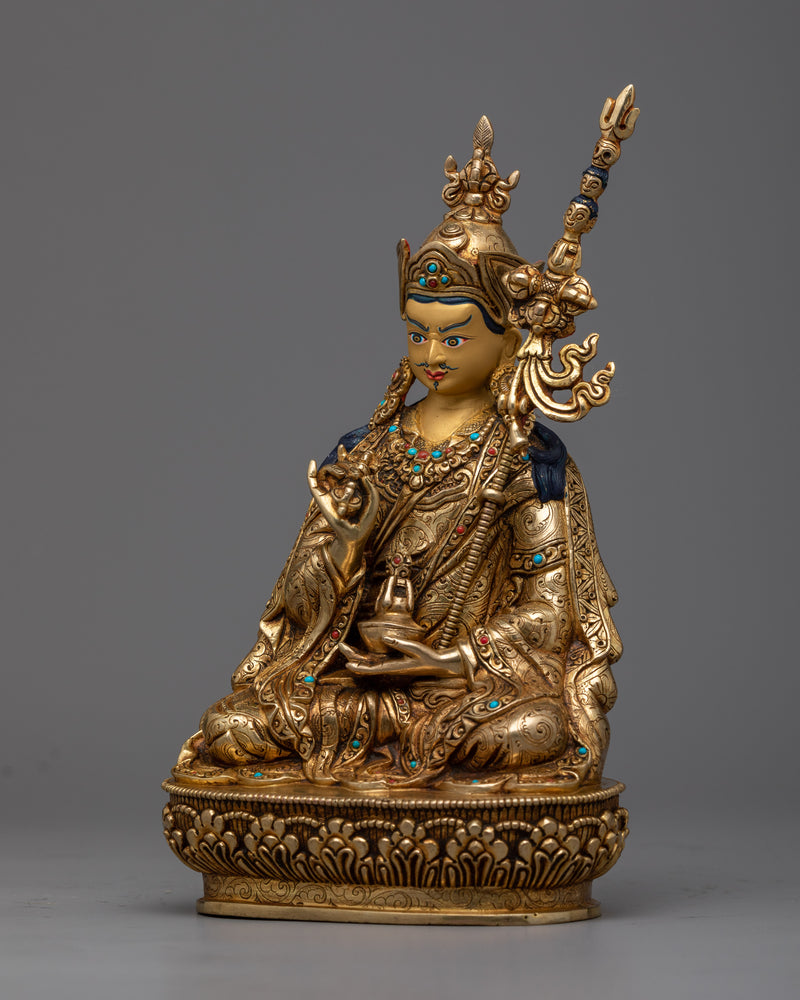 Statue of Padmasambhava | 24k Gold Gilded Himalayan Art