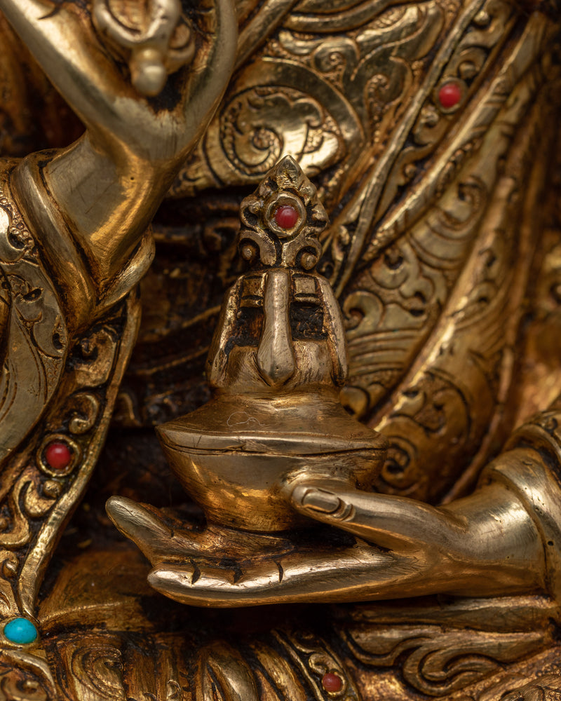 Statue of Padmasambhava | 24k Gold Gilded Himalayan Art