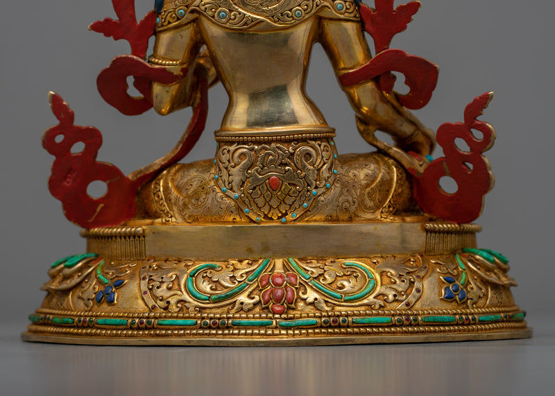 Green Tara Gold Gilded Statue | Experience Divine Compassion