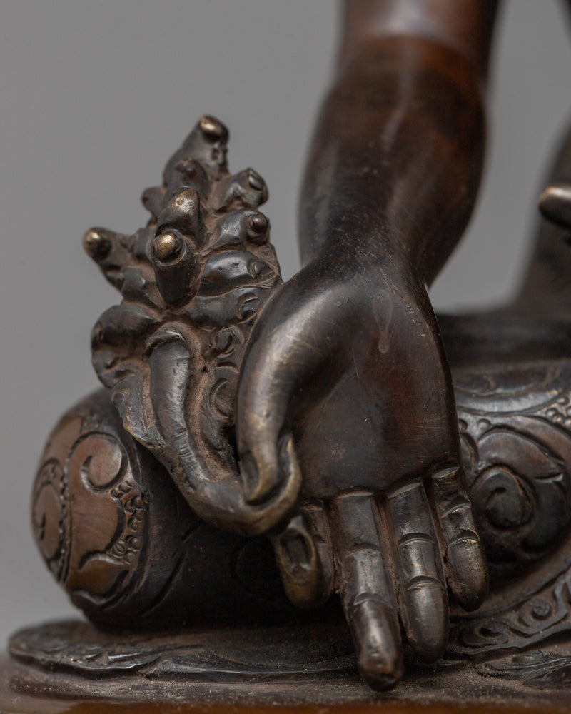 Medicine Buddha Oxidized Statue | A Harmonious Blend of Healing and Artistry