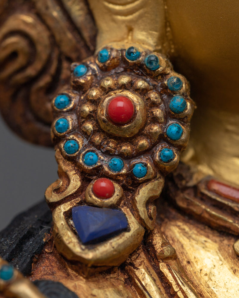 Four-Arm Chenrezig Sculpture | Elevate Your Shrine with our Gold Gilded Statue