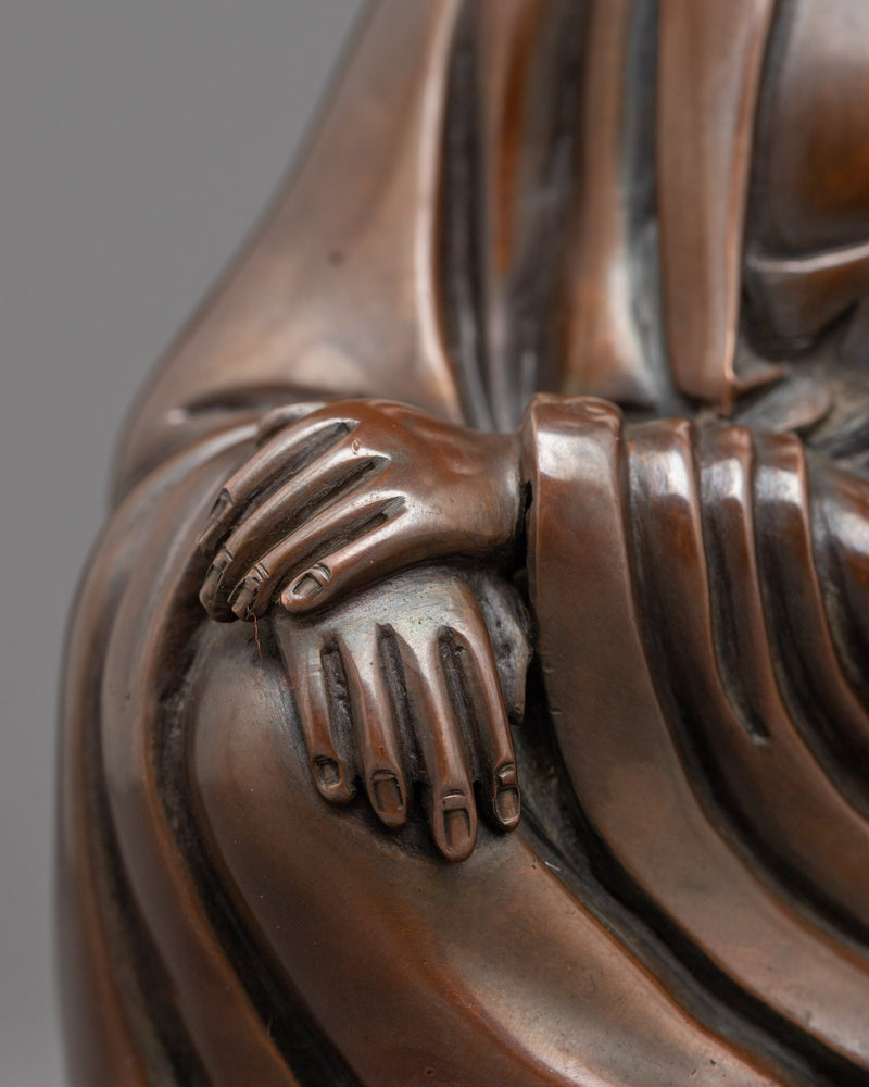 Immerse in Compassion with our Guanyin Statue | Oxidized Copper Statue For Meditation