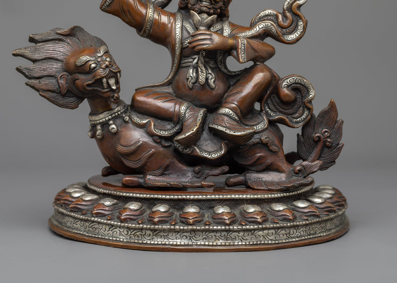 The Ekajati, Rahula, and Dorje Legpa Copper Statue Set | Discover Wisdom and Protection