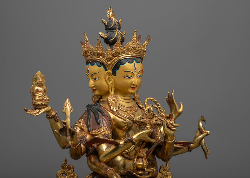 Namgyalma Puja Statue | Himalayan Gold Painted Sculpture