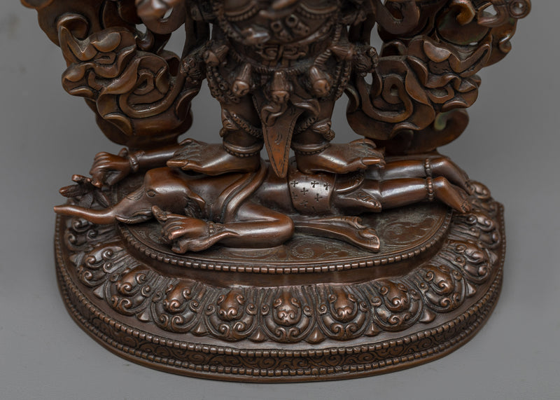 Six-Armed Mahakala Mantra Statue | A Majestic Symbol of Protection