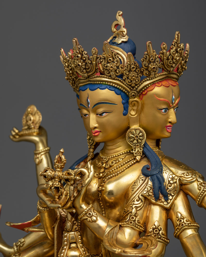 Premium Namgyalma Gold Statue | Ushnishavijaya " Buddha of Longevity" Deity