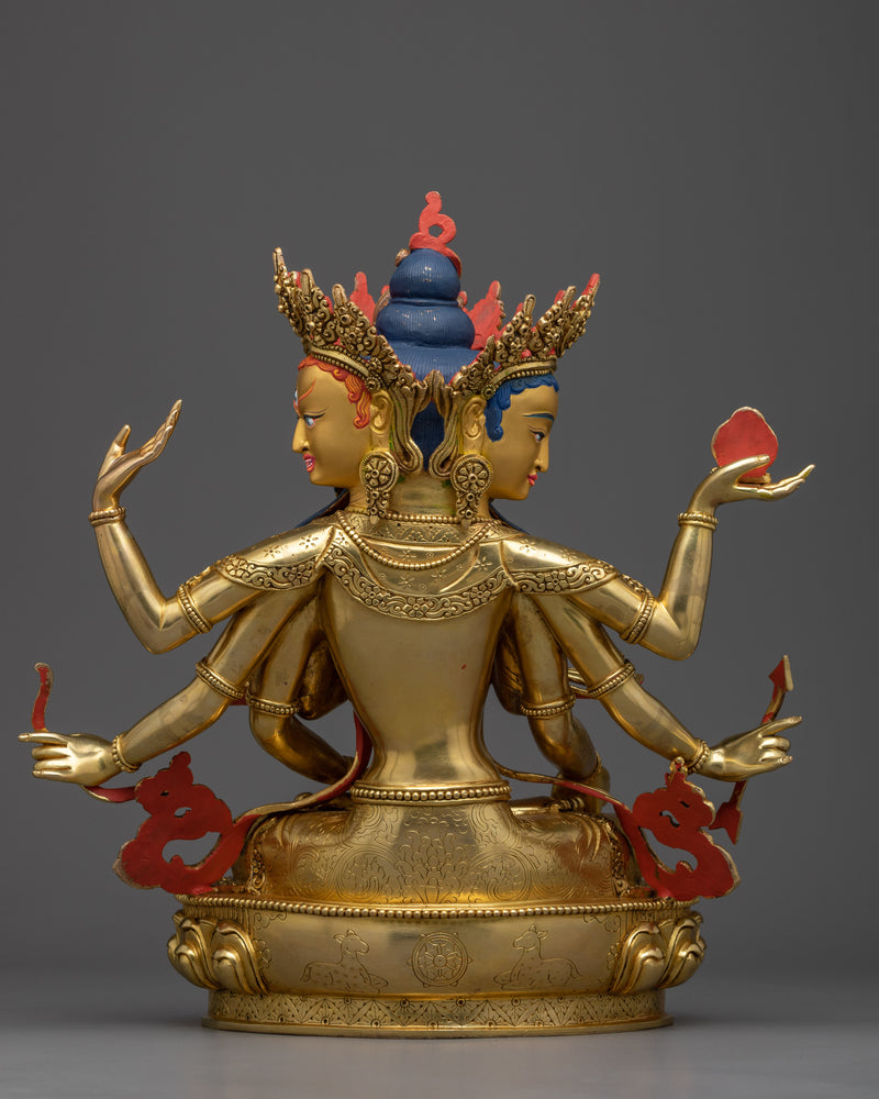 Premium Namgyalma Gold Statue | Ushnishavijaya " Buddha of Longevity" Deity