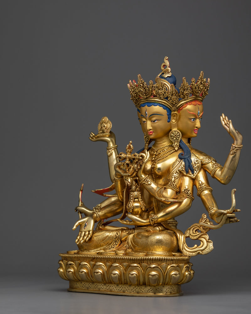 Premium Namgyalma Gold Statue | Ushnishavijaya " Buddha of Longevity" Deity