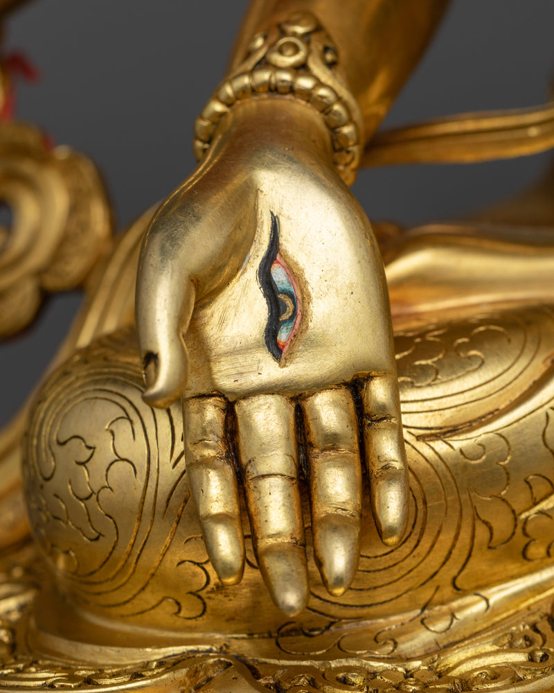 Premium Namgyalma Gold Statue | Ushnishavijaya " Buddha of Longevity" Deity