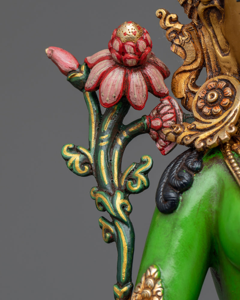 Green Tara Buddha Statue Gift | Embrace of Compassion and Action