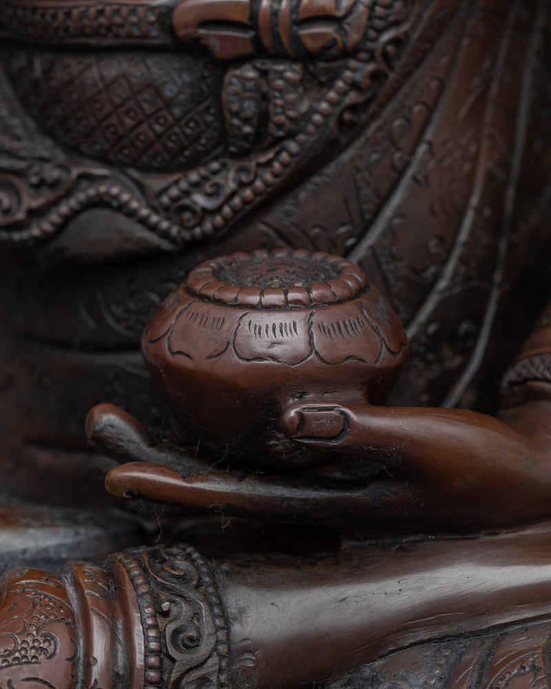 Buddha-Enlightenment-Statue | Copper Body 12.9" Sculpture