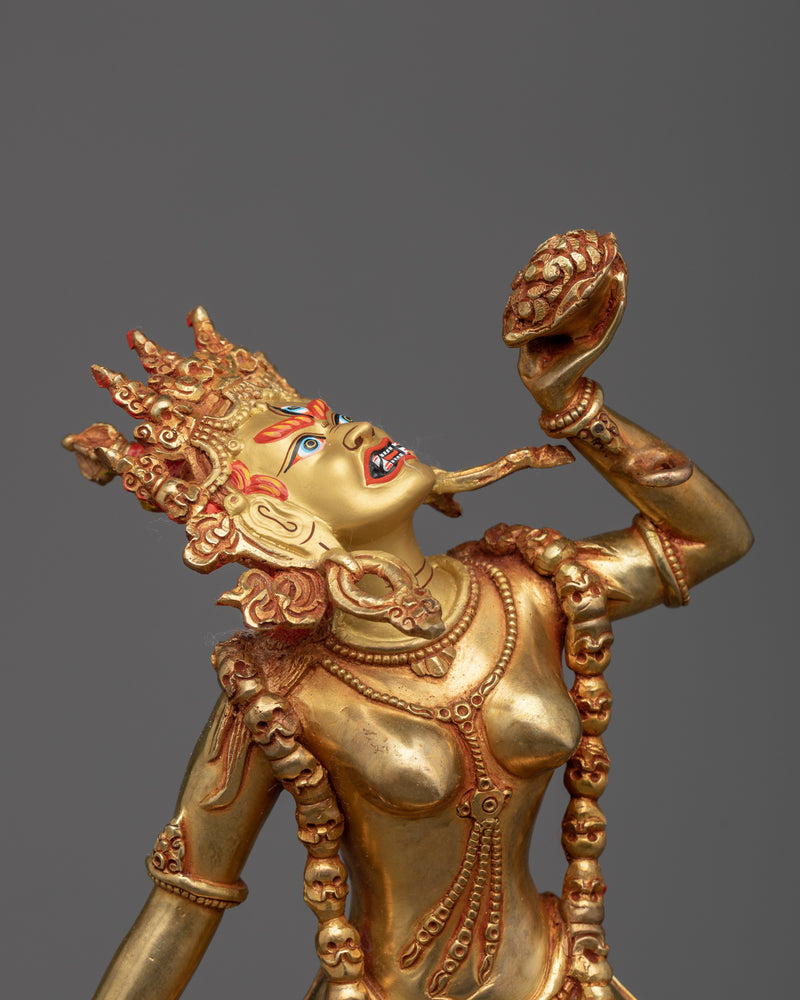 Vajrayogini Female Goddess Statue | 15.7" Sculpture of Wrathful Deity