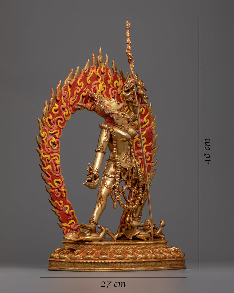 Vajrayogini Female Goddess Statue | 15.7" Sculpture of Wrathful Deity