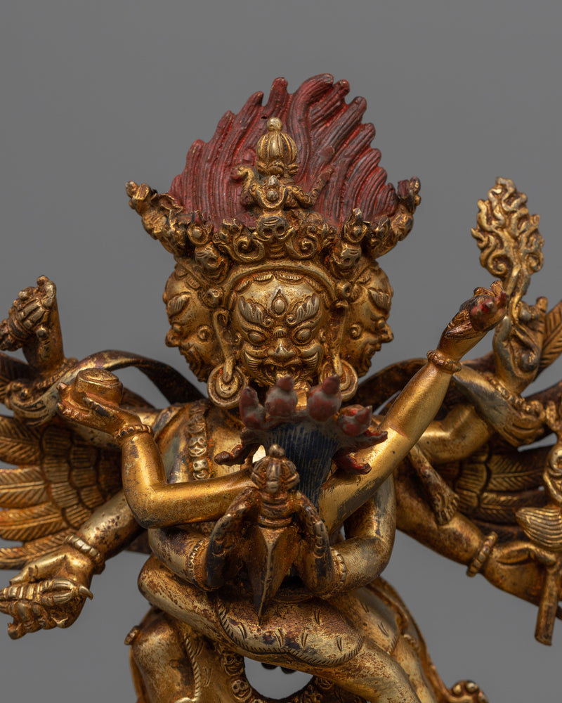 Antique Finish Vajrakilaya Statue | Wrathful Yidam of Deity