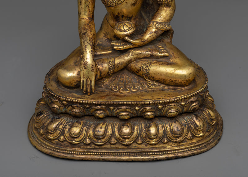 11 Inches Shakyamuni Buddha Statue | Antique Finish Sculpture