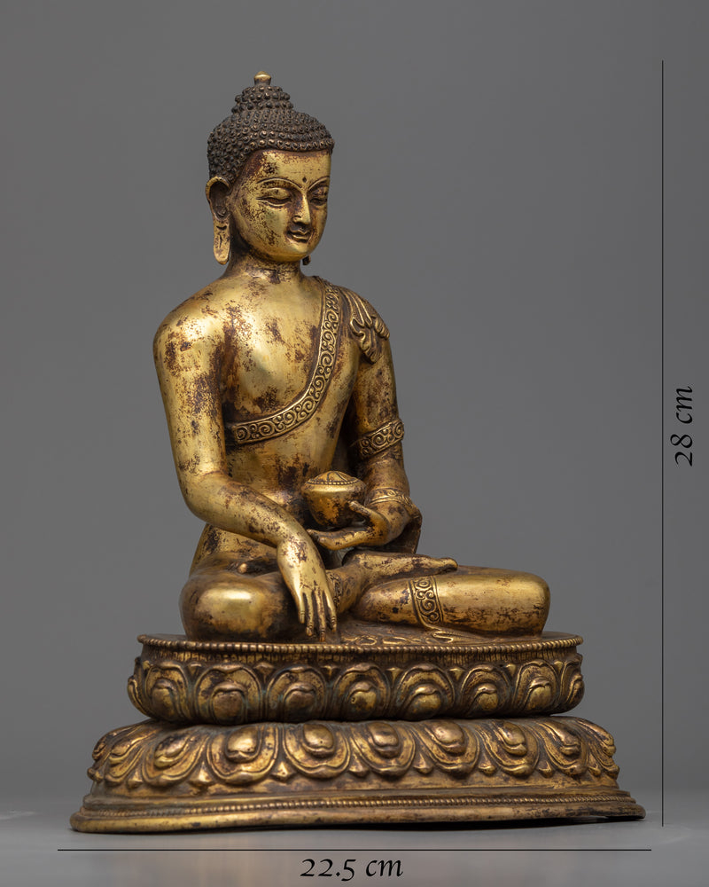 11 Inches Shakyamuni Buddha Statue | Antique Finish Sculpture