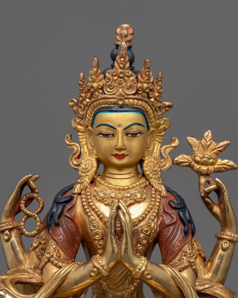 Four Armed Chenrezig Rupa | Compassionate Bodhisattva