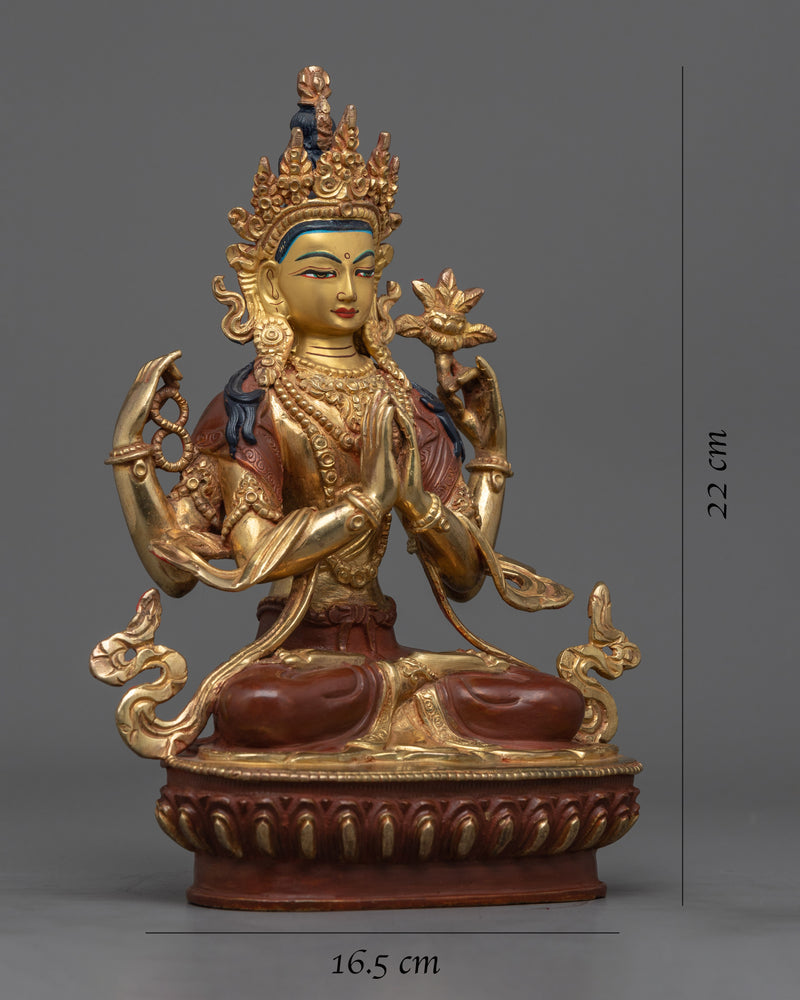 Four Armed Chenrezig Rupa | Compassionate Bodhisattva