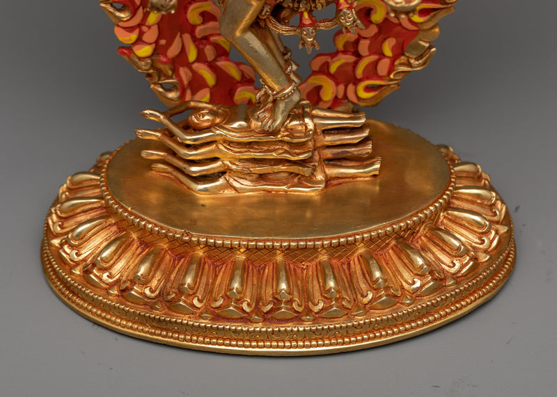 Hevajra Statue | 24k Gold Gilded Copper | Spiritual Shrine Centerpiece