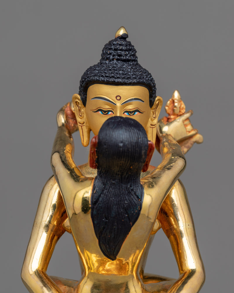 Samantabhadra With Consort Gold Statue | Handmade Figure in Union