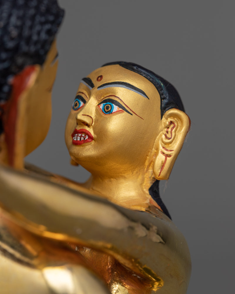 Samantabhadra With Consort Gold Statue | Handmade Figure in Union