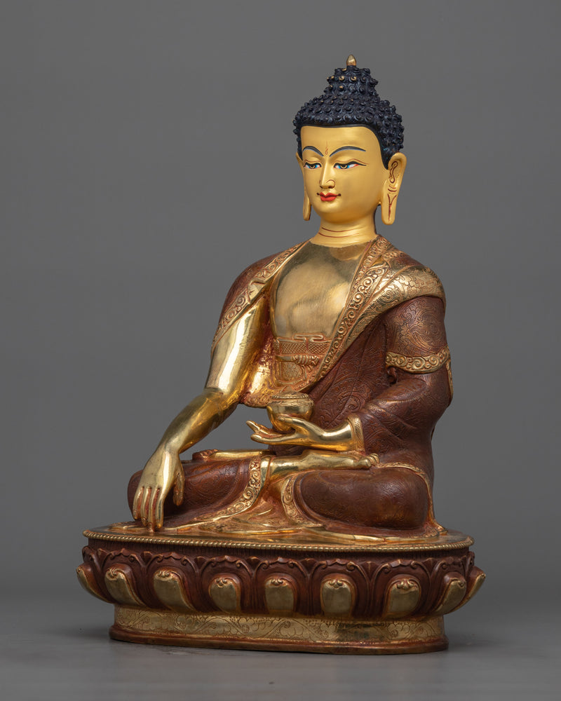 Shakyamuni Buddha 12.5 Inch Statue | 24k Gold Painted Figure