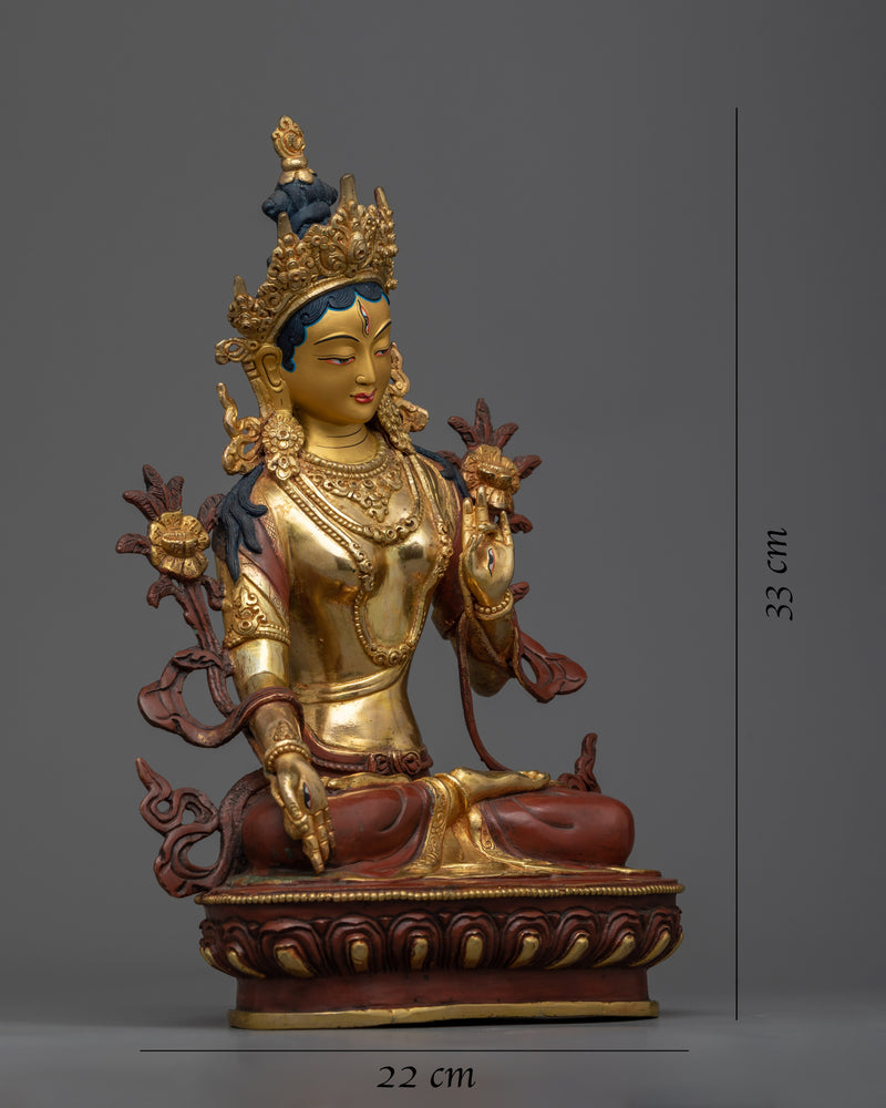 White Tara Long Life Statue | Female Enlightened Deity