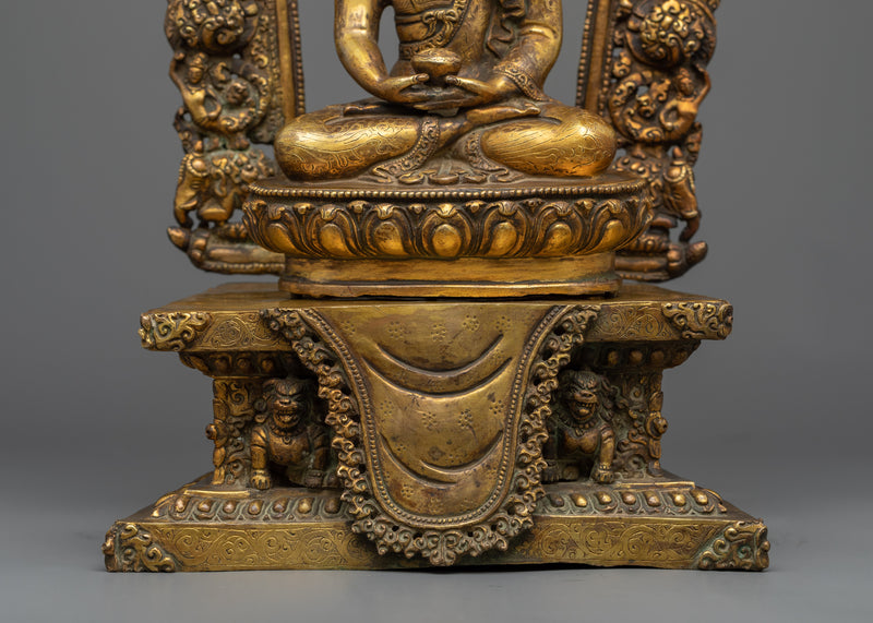 Amitabha Buddha Antique Finish Statue | Infinite Light Figure