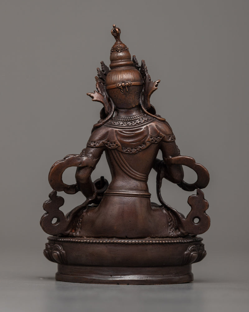 Miniature Vajrasattva Statuette | Oxidized Copper Elegance