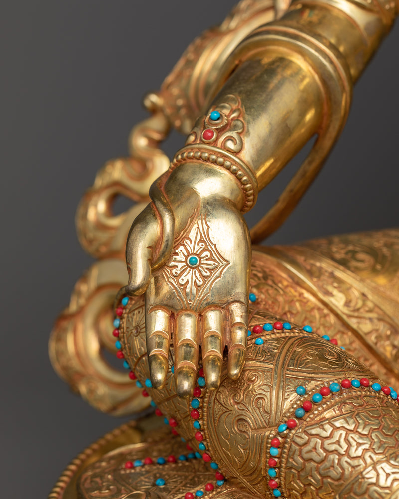 19 Inch Green Tara Statue | Handmade Figure of Female Buddha