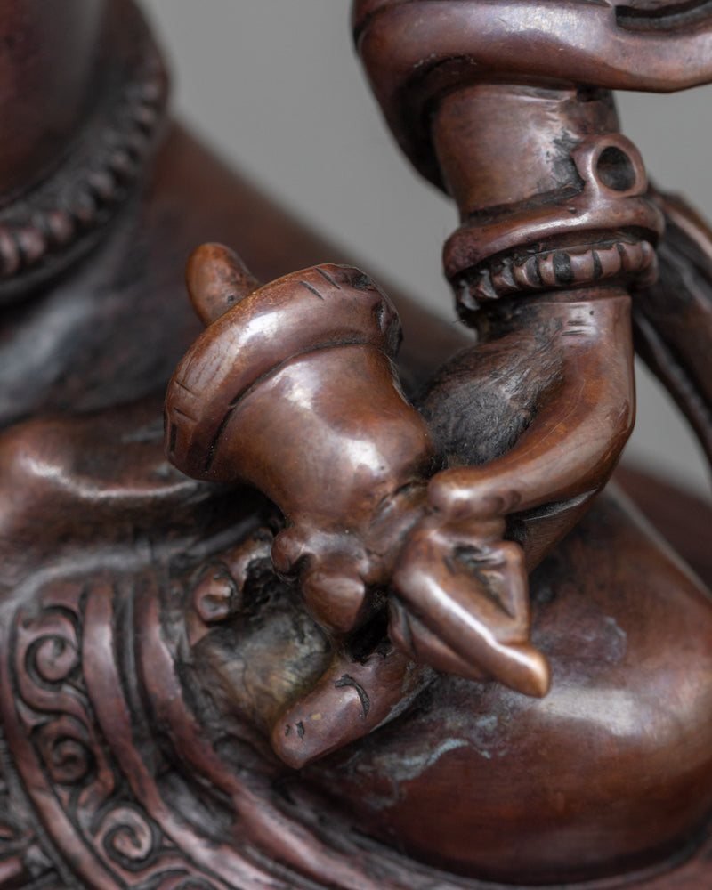 Vajrasattva Small Statue | Hand-Carved on Oxidized Copper