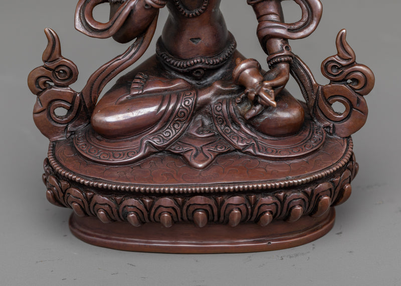 Vajrasattva Small Statue | Hand-Carved on Oxidized Copper