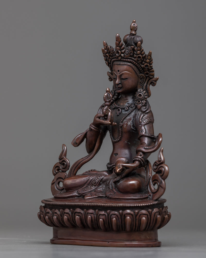 Vajrasattva Small Statue | Hand-Carved on Oxidized Copper