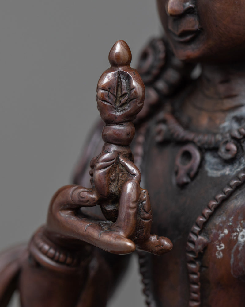 Vajrasattva Small Statue | Hand-Carved on Oxidized Copper