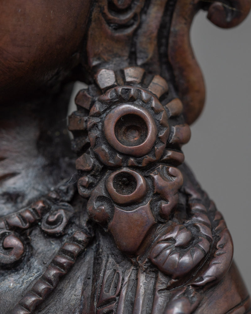 Vajrasattva Small Statue | Hand-Carved on Oxidized Copper