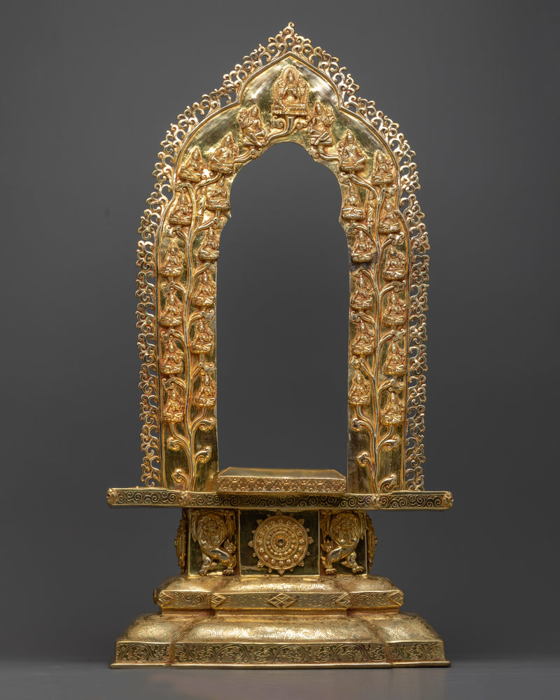 Green Tara on Throne Statue | Hand-Carved Buddhist Sculpture