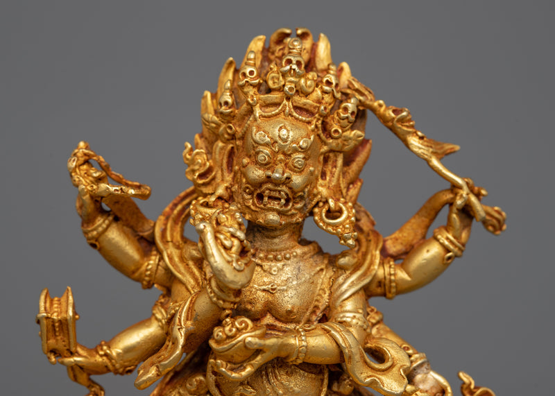 Miniature Six-Armed Mahakala | A Radiant Guardian of Enlightenment