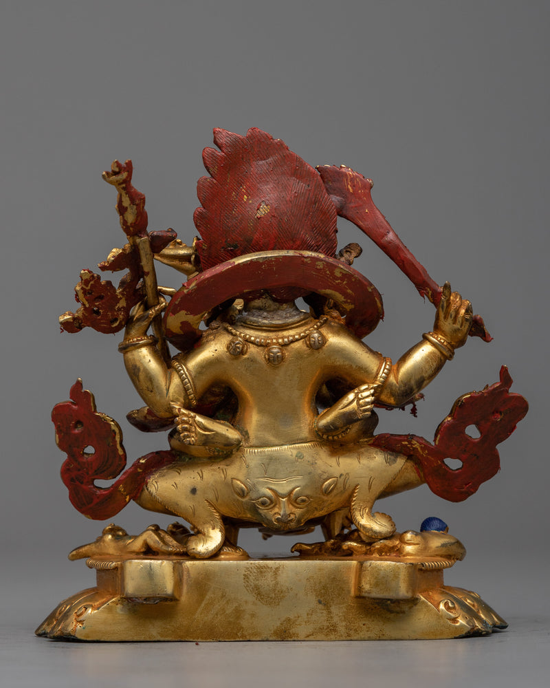 Four-Armed Mahakala Dharmapala Statue | Unlock Spiritual Fortitude