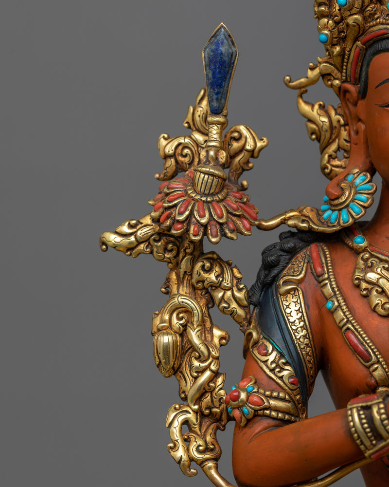 Red Manjushri Tikshna Statue | Uncover Wisdom with Our Exquisite Sculpture