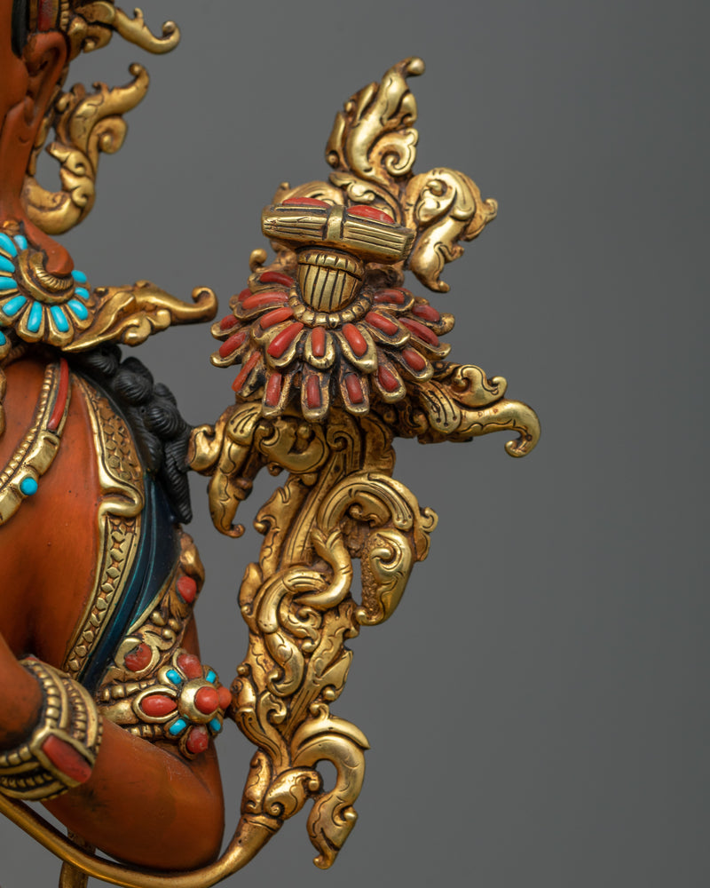 Red Manjushri Tikshna Statue | Uncover Wisdom with Our Exquisite Sculpture