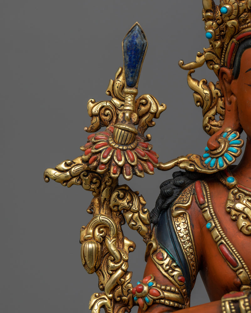 Tikshna Red Manjushri Statue | Divine Elegance Embodied in Our Hand-carved Sculpture