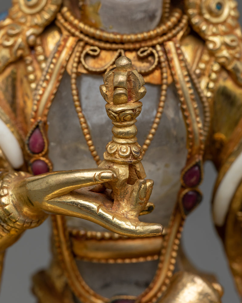 Vajrasattva Crystal and Copper Statue | Immerse in Clarity with the Lord Dorje Sempa