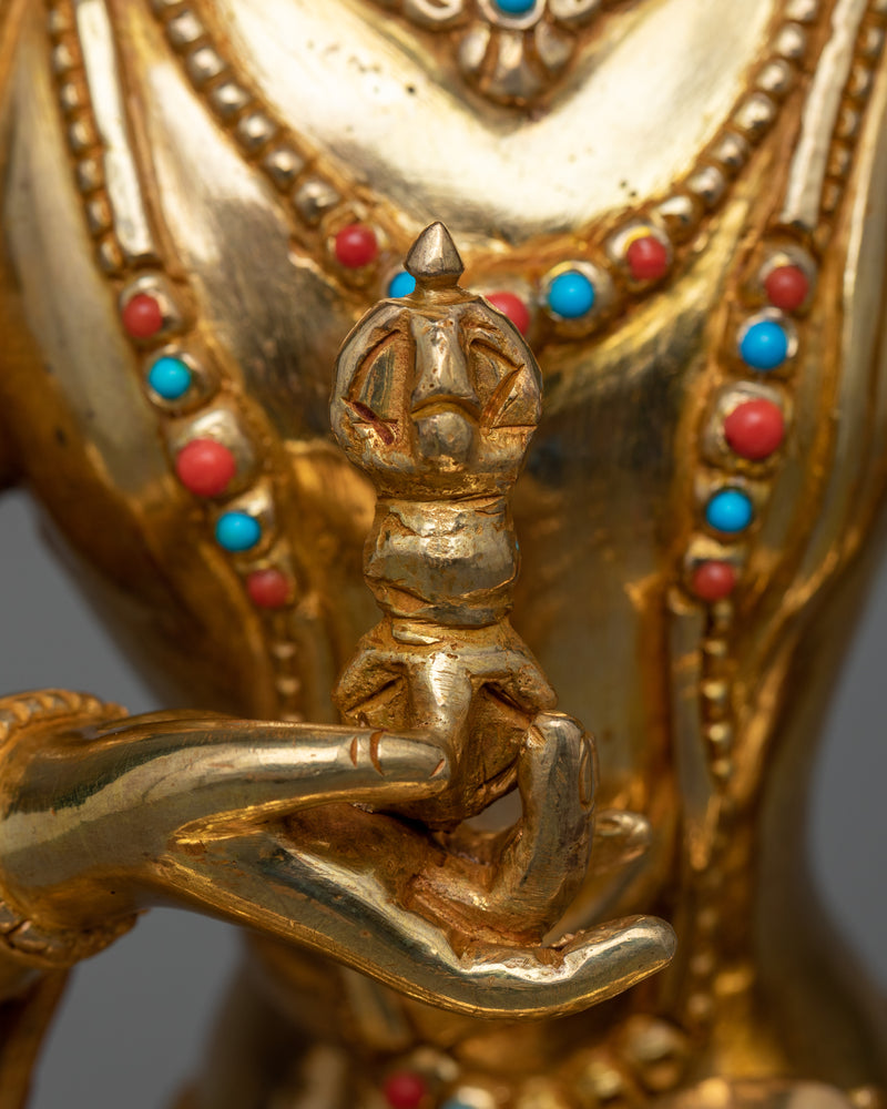 Vajrasattva Statue for Shrine Decor | 24k Gold Gilded artwork