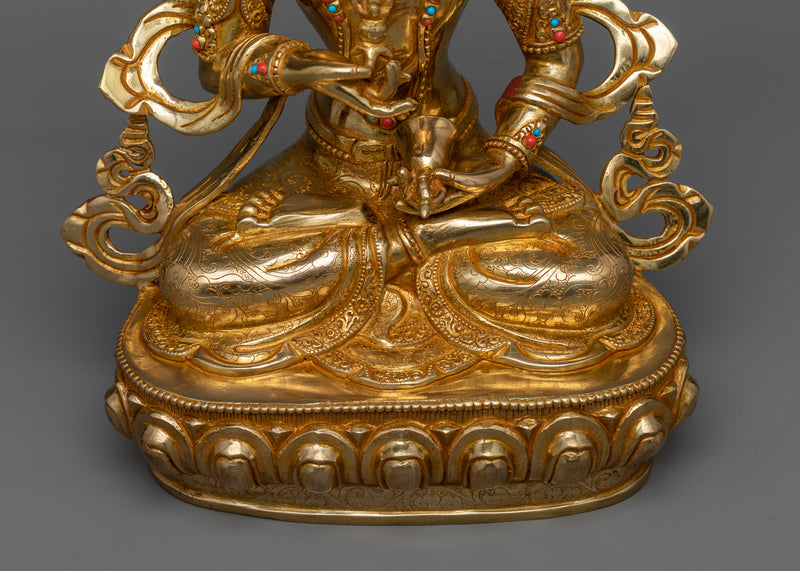 Vajrasattva Statue for Shrine Decor | 24k Gold Gilded artwork