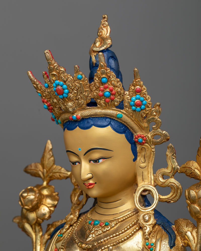 Green Tara Altar Statue | A Symbol of Activity, Abundance, and Compassion